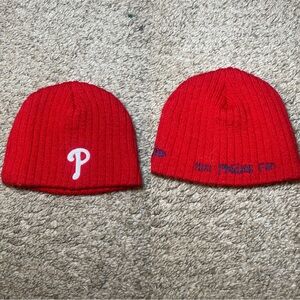 New Era Red Kids Beanie with Embroidered Letter